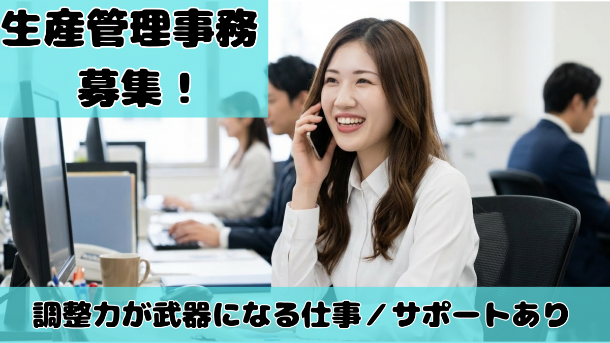 ◎急募！【社員さんのお手伝い！生産管理スタッフ】